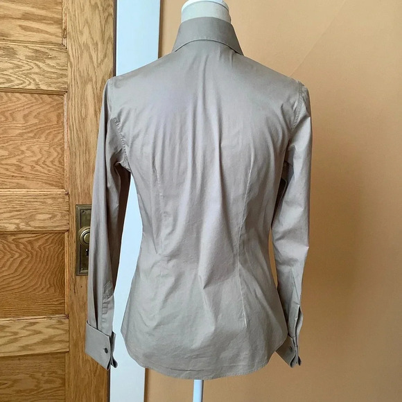 HAWES & CURTIS Taupe Fitted Hipster Shirt Size 40 - Picture 5 of 15